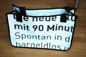 Recycling Tasche aus wiederverwertetem Mesh-Material