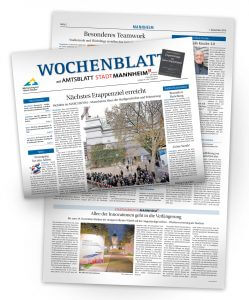 Artikel im Mannheimer Wochenblatt über die Allee der Innovationen und die Verarbeitung der Banner in der Lebenshilfe zu Recycling Taschen