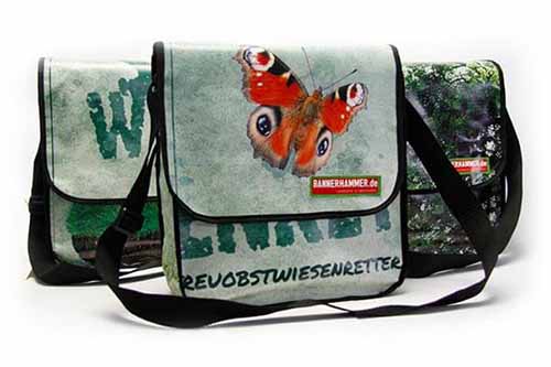 Streuobstwiesenretter - Bembel with Care: Upcycling Tasche aus altem Banner